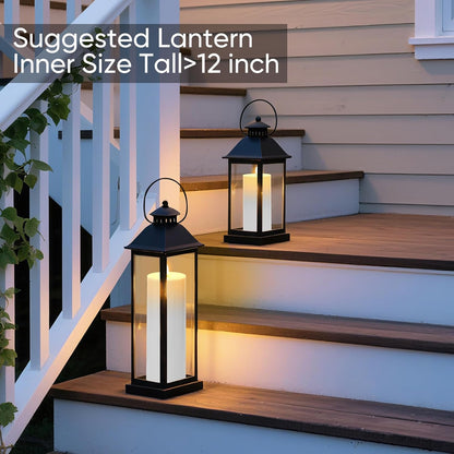Raycare 3"x2.5" White Outdoor Waterproof Flameless Candles with Remote and Timer, Realistic LED Candles, Battery Operated Electric Fake Pillar Candles for Porch, Patio, Garden, Set of 2