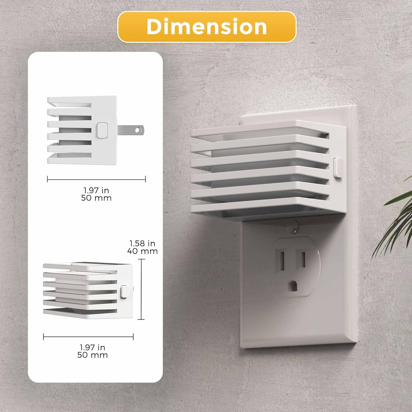 L LOHAS LED Motion Sensor Night Lights, [2 Pack] Dimmable Night Light Plug into Wall with Dusk-to-Dawn Sensor, Adjustable Brightness, 3000K Plug in Nightlight for Bedroom Bathroom Hallway (Black)