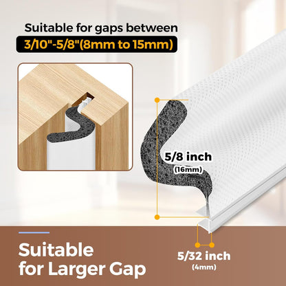 40FT Weather Stripping Door Seal, Kerf Style Foam Strip for Large Gaps, with Scraper Tool for Exterior and Interior Frames, White