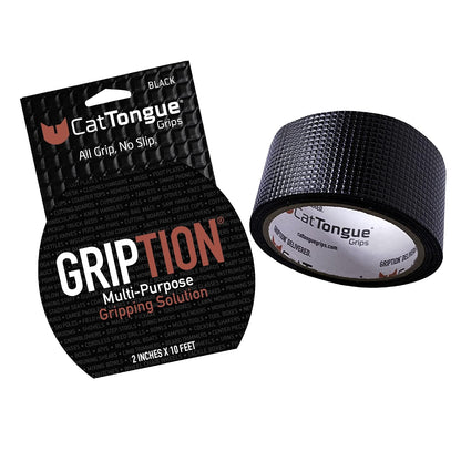 CATTONGUE GRIPS Non-Abrasive Grip Tape Roll - 2” Wide Heavy-Duty, Waterproof Anti-Slip Tape for Bathtubs, Stair Treads, Ramps & More - Indoor & Outdoor Non-Skid Solution (Clear, 10ft)