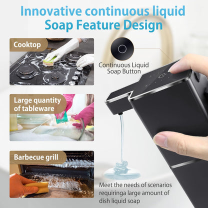 Automatic Foaming Soap Dispenser Touchless 380ml/12.8oz Rechargeable Hand Soap Dispenser Wall Mounted 4 Levels Adjustable Foam Soap Pump for Bathroom Kitchen Dish Soap
