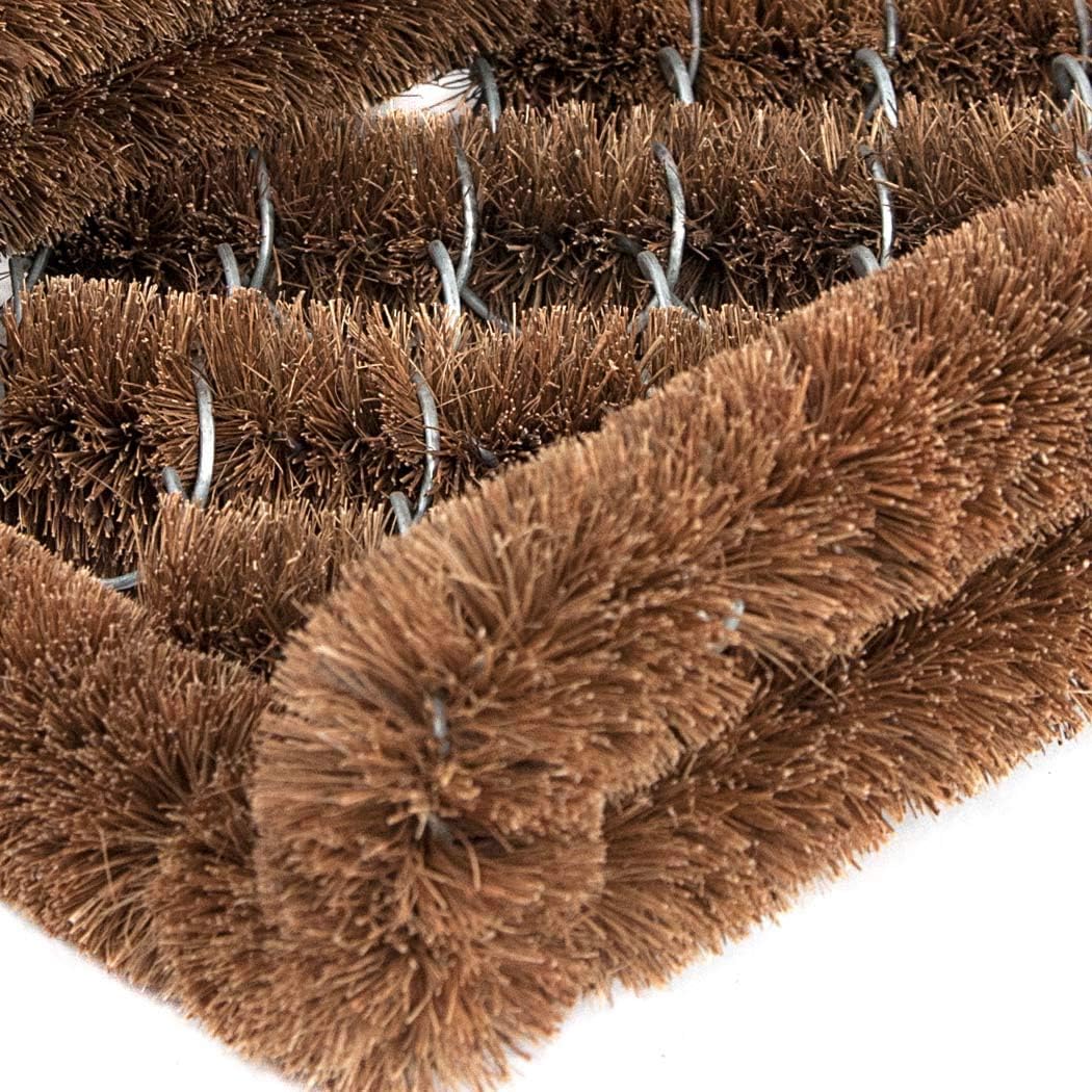 NINAMAR Natural Coir Boot Scraper Door Mat - 13 x 12 inch