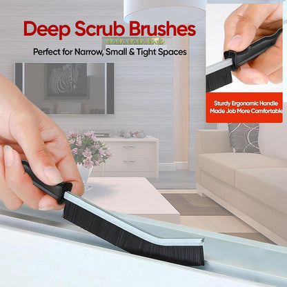 Crevice Cleaning Brush Set, Multi-Purpose Hard Bristle Brushes for Deep Cleaning Kitchen, Bathroom, Grout, Sink, Cup, Teapot, Bottle, Blender, Corners, Tight Spaces & More (12)