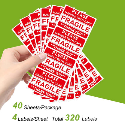 320 Count Home Moving Labels- 3 x 2 inches, Removable Packing Box Stickers, 8 Designs Waterproof Color Coded Moving Stickers with Fragile and Blank Labels
