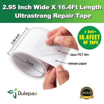 Dulepax-Tent Repair Tape,Awning Repair Tape,Boat Covers Repair,RV Covers Repair Kit,Tarp Repair,Canvas Pctch Kit,Sail Tape Etc...1 Roll of 30FT x 2.9"