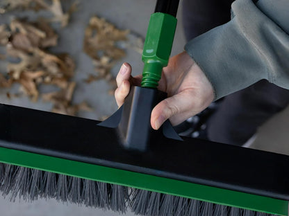24-Inch Push Broom with 59" Metal Handle, Heavy-Duty Outdoor Broom with Stiff Flagged Bristles for Garage, Driveway & Patio