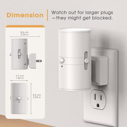 Briignite Motion Sensor Night Light,2 Pack Motion Activated Plug in Night Lights, 0-100LM Dimmable Soft White 3000K, Motion Sensor Light Indoor for Bathroom Hallway Bedroom Stairway Kid Elderly Pet