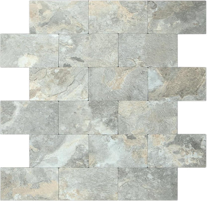DICOFUN 10-Sheet Polished White Thick PVC Peel and Stick Backsplash, Ceramic Look Subway Tile White Kitchen Backsplash Peel and Stick Wall Tiles