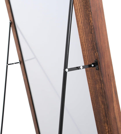 Otlsh Full Length Mirror, Wood Frame, Standing Mirror, Wall Mirror-Walnut