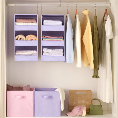 GRANNY SAYS 3-Shelf Hanging Closet Organizer and Storage, Collapsible Hanging Closet Shelves, Hanging Organizer for Closet & RV, Gray, 29 ½" H X 12" W X 12" D, 1-Pack