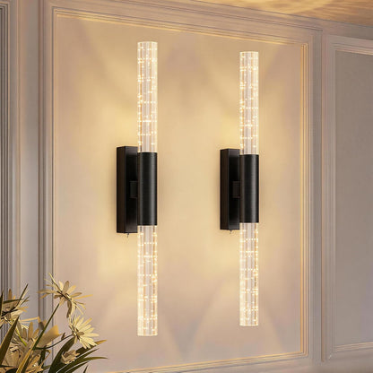 camuucci Battery Operated Wall Sconces Set of 2 Rechargeable Battery Powered Wall Light with 12000mAh Not Hardwired Dimmable Wall Lamp Fixtures for Bedroom Living Room Gold 15.3 Inches