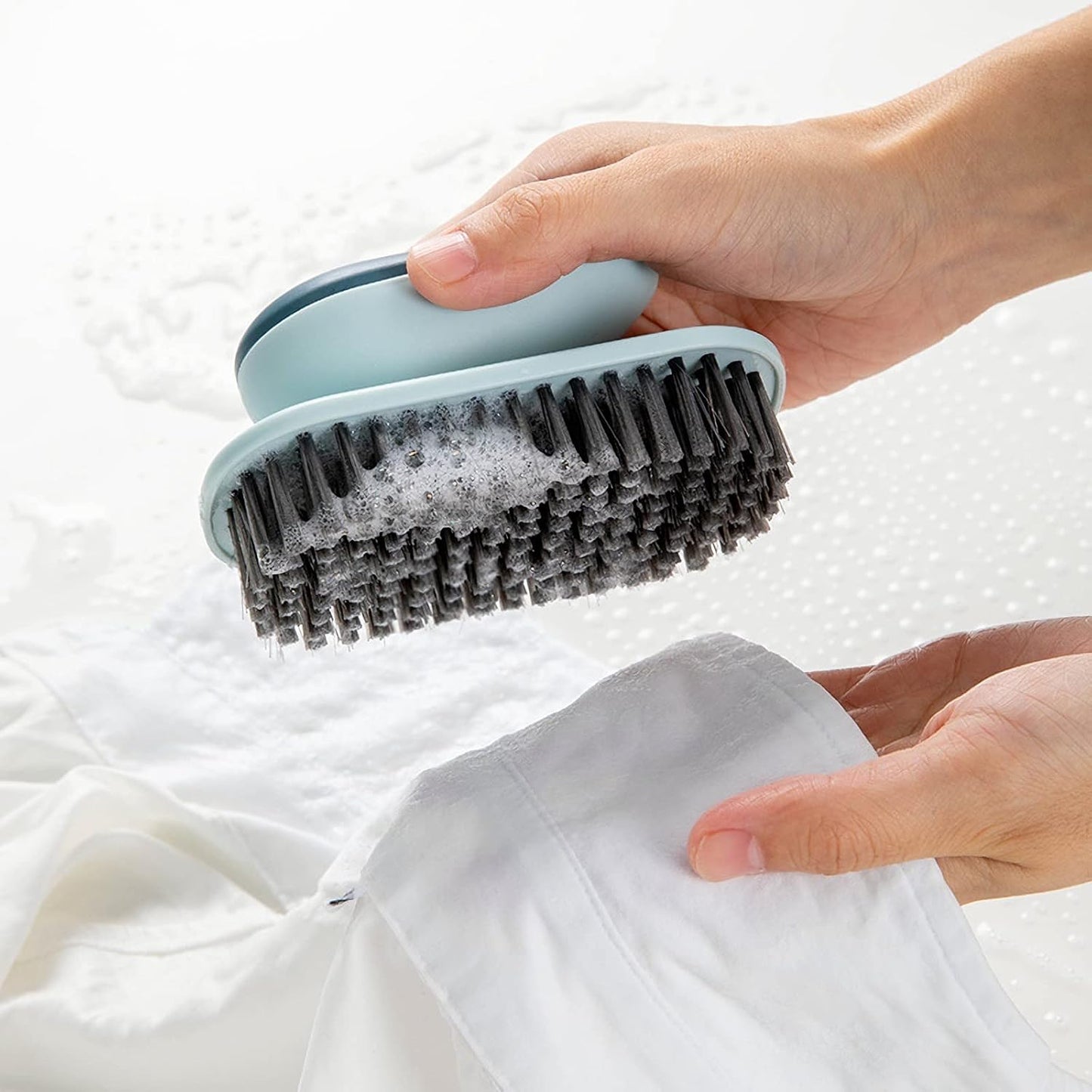 Laundry Scrub Brush 2 Pack Soft Bristle Brush Cleaning Brush for Stains Clothes Scrubbing Brush Household Cleaning Tool for Bathroom Countertops Bathtubs