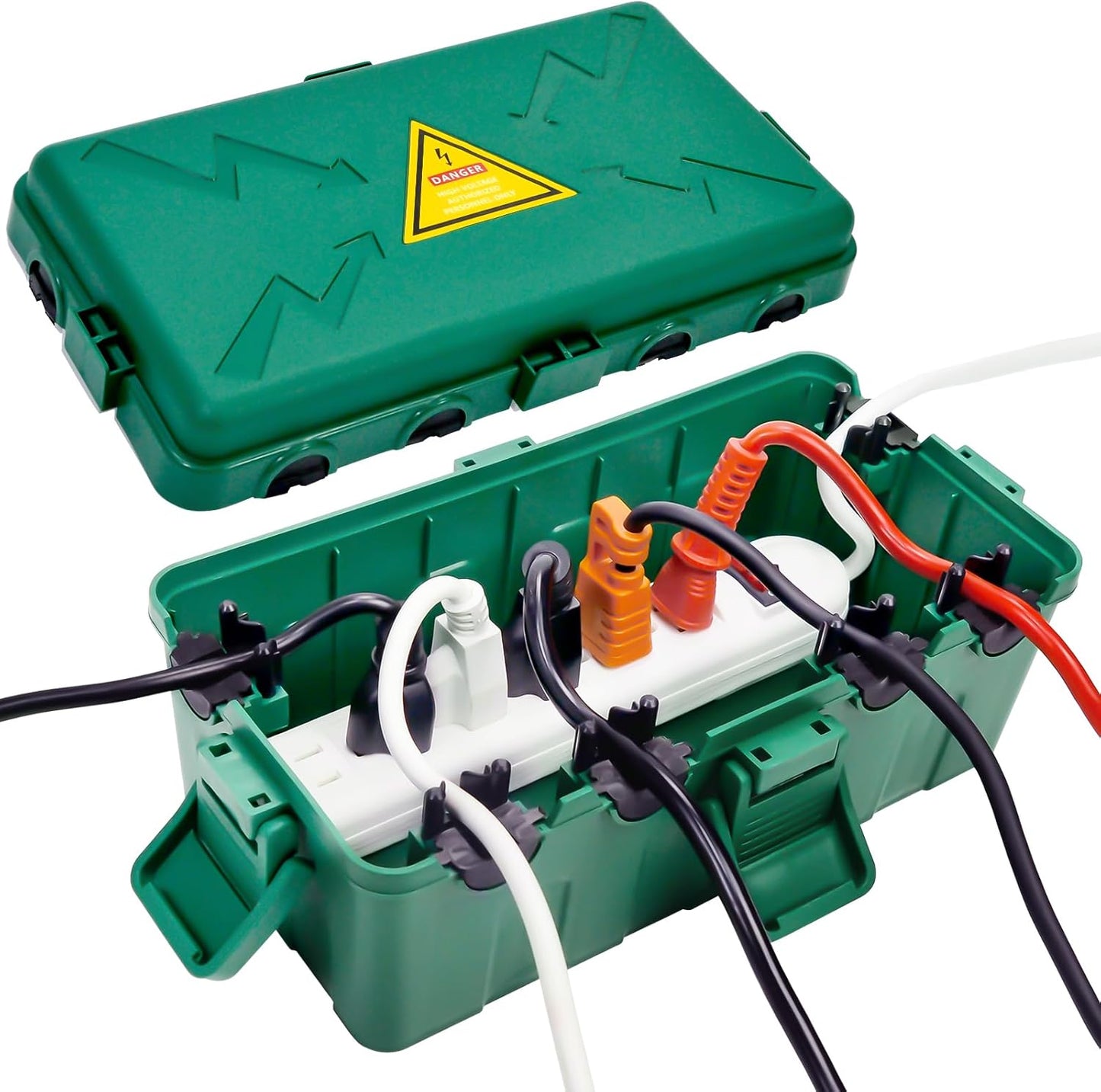 Hrensaw Large Outdoor Electrical Box(12.5x8.5x5inch),IP54 Waterproof Outdoor Outlet Covers,Weatherproof Extension Cord Covers Protect Outlet,Plug,Timer,Power Strip,Holiday Light,Green