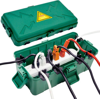 Hrensaw Large Outdoor Electrical Box(12.5x8.5x5inch),IP54 Waterproof Outdoor Outlet Covers,Weatherproof Extension Cord Covers Protect Outlet,Plug,Timer,Power Strip,Holiday Light,Green