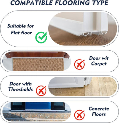 Lineshading 2 Sets Door Sweep Plastic PVC 1 3/4" x 36" Slide on Bottom Exterior Door Seal Strip for Weather Stripping Draft Stopper (Black)