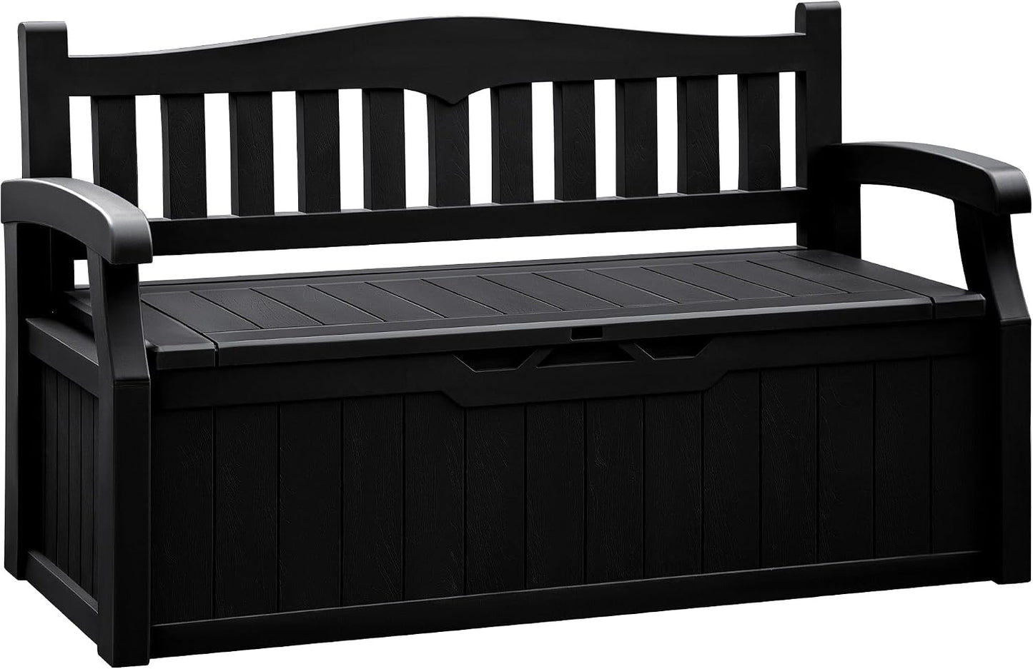 Flamaker 80 Gallon Storage Bench Outdoor Indoor, Durable All-Weather Seating with Hidden Storage, Lockable Deck Box for Garden, Patio, Poolside (Brown)