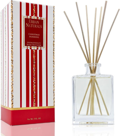 Urban Naturals Smoked Vanilla Reed Diffuser Set with Vanilla Bean, Sandalwood & Leather – 5 Ounce Sleek Black Rectangular Refillable Glass Bottle – Made in the USA