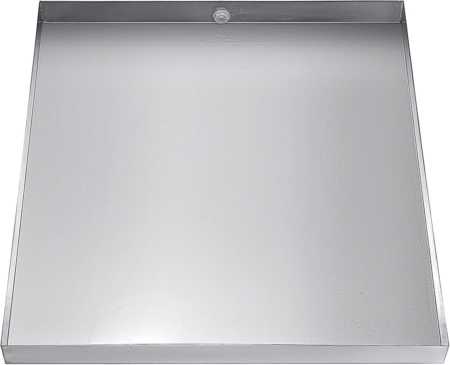 VEVOR 32 x 30 x 2.5 Inch Washing Machine Pan 18 GA Thickness Galvanized Steel Heavy Duty Compact Washer Drip Tray with Drain Hole & Hose Adapter