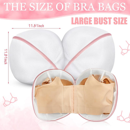 Shappy 6 Pieces Bra Washing Bag for Laundry Mesh Wash Lingerie Underwear Brassiere Washing Bags with Zipper for Women Laundry Storage(7.87 Inch,Pink)