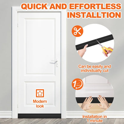 Door Draft Stopper, Door Sweep for Bottom of Door, Weather Stripping Door Seal Gap Filler Bottom Blocker Soundproof Cold Air Insulation Save Energy Installs Quickly and Easily (White, 39‘’)