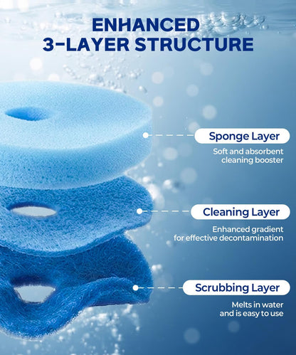 SOPAMI Disposable Toilet Brush and Holder Set with 16 Refills for Bathroom | Disposable Toilet Cleaning System,Toilet Wand Kit,Wall-Mounted or Floor-Standing Holder Toilet Cleaning Stick Touch Free