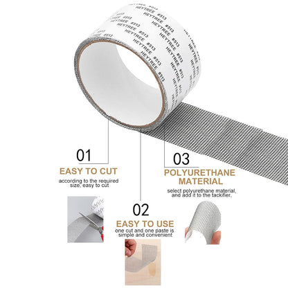Screen Repair Tape, Screen Door Repair Patch, Waterproof Window Screen Repair Tape, Strong Adhesive Screen Repair Tape, Screen Tape Mesh Repair for Screen Door Holes Tears Instantly, Gray