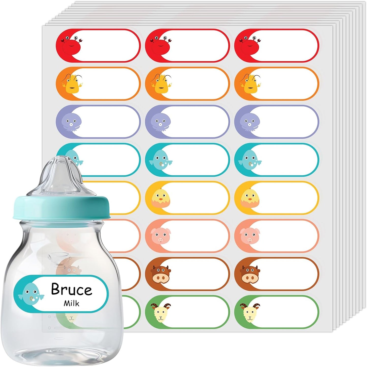 Kingtac 600 Writable Home Moving Stichers - 2' x 3', 20 Color-Coded Home Moving Packing Labels with Fragile, Extra, Heavy Options.Stick to Cardboard Boxes and Plastic Bins, No Extra Tape Needed