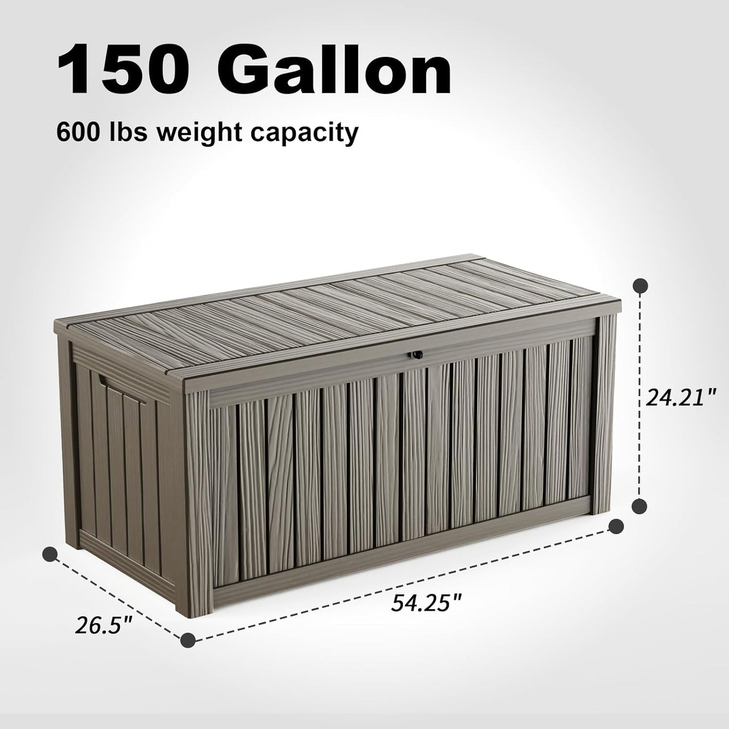 ROJIK 340 Gallon Deck Box Outdoor Waterproof,Weatherproof Outdoor Storage Boxes Lockable with Lid,Outside Resin Storage Bench for Patio Cushions,Garden Tools and Pool Accessories(Black)