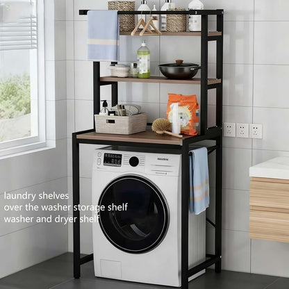 Over Washer Storage Organizer Shelf, Practical Laundry and Bathroom Storage Solution(White,Two Layers)
