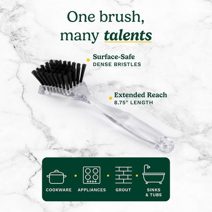 Cuisinart Dish Brush with Handle 2 Pack – Kitchen Scrub Brush for Dishes, Pots & Pans, Non-Scratch Dish Scrubber, Firm Bristles for Sink & Cookware, Comfortable Grip for Everyday Cleaning
