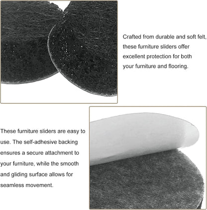 uxcell Furniture Pads, 36Pcs 0.5" - Round Self Adhesive Felt Furniture Pads, Floor Protectors for Furniture Feet Chairs Legs Hardwood Floors (Black)