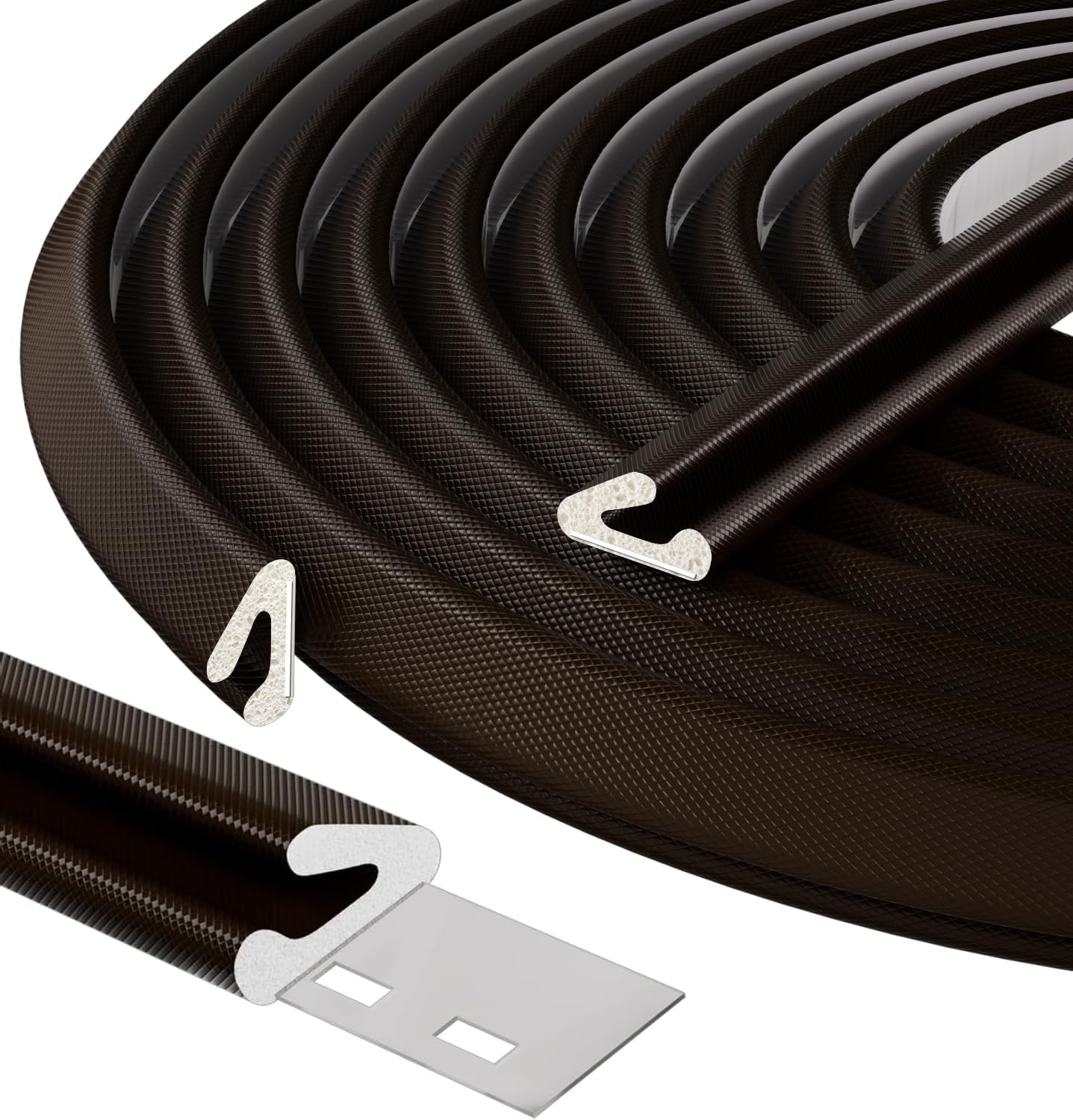 V-Shaped Thin Weather Stripping Door Seal, 19.7FT Small Draft Stopper for Doors, Foam Door Gap Filler, Insulation Winter, Soundproof,Noise-Reducing, Light-Blocking, Weatherproof Tape for Doors