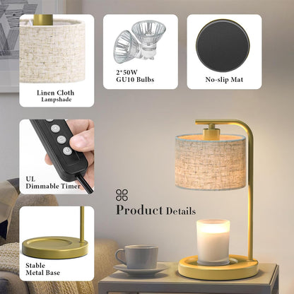 Black Candle Warmer Lamp with Timer Dimmer, Electric Candle Warmer Wax Heater, Birthday Gifts for Women Her Mom, House Warming Gifts New Home