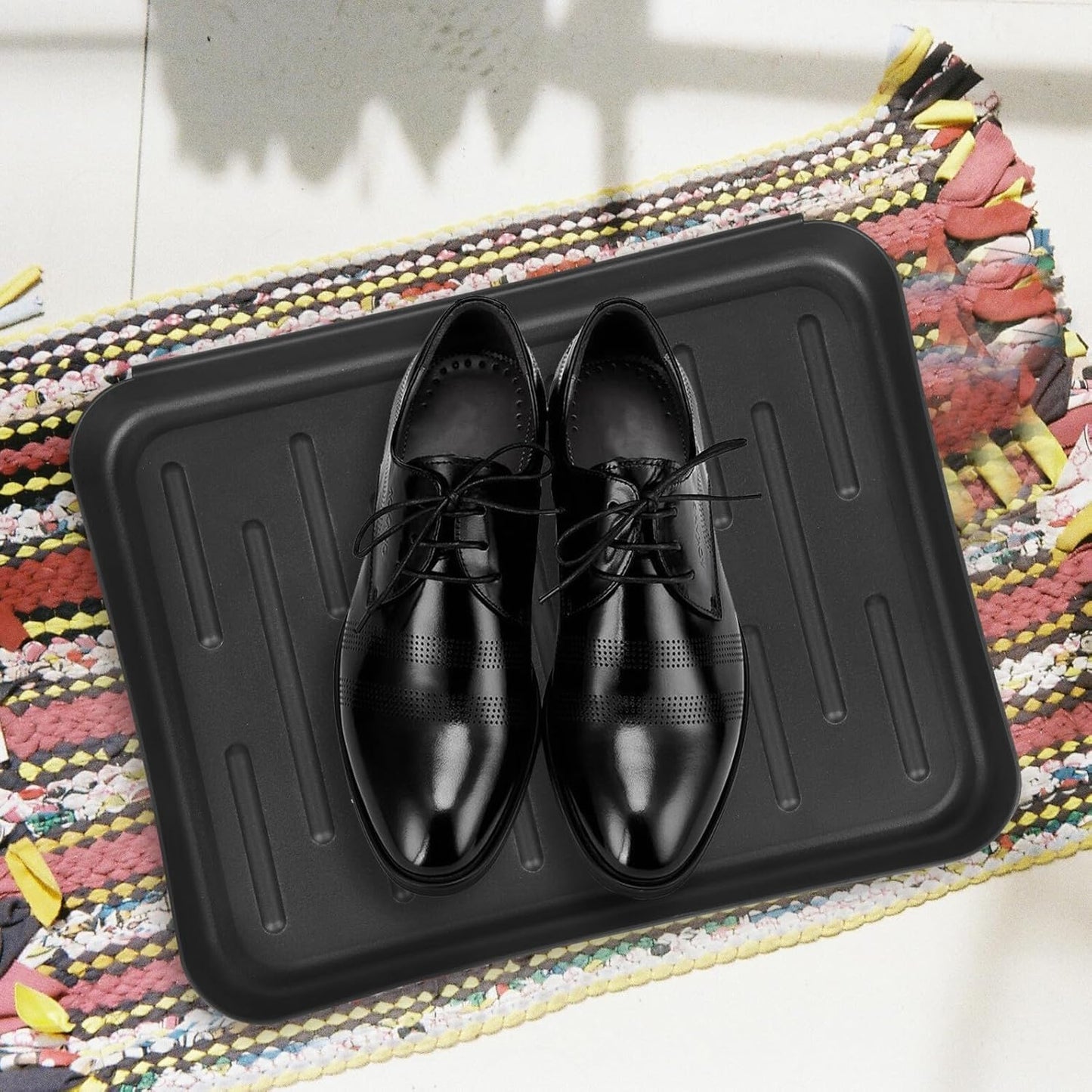 Black Boot Tray Mat, Multi-Purpose Shoe Tray Mat for Plants Pet Food Dog Water Bowls Cat Litter Box, Boot and Shoes Drying Mat for Indoor and Outdoor