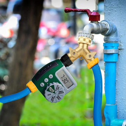 Solid Brass Hose Splitter, Garden Hose Splitter, Hose Splitter 2 Way, Garden Hose Splitter 2 Way with Shut-Off Valves for Garden Irrigation Watering Suitable for All American Thread 3/4