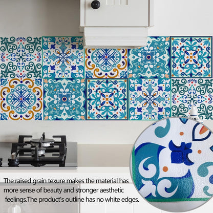 10-Pack Peel and Stick Backsplash Tiles, 7.87”x7.87” Waterproof Vinyl Self-Adhesive Wall Tiles, Easy DIY No-Grout Wall Covering for Kitchen, Bathroom, Apartment & RV