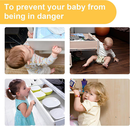 8 Packs Cabinet Door Locks for Baby Proof and Child Safety Cabinet Locks with Adhesive for Drawer Cupboards Fridge Closet Pantry Childproof Safety Locks for Protecting Kids