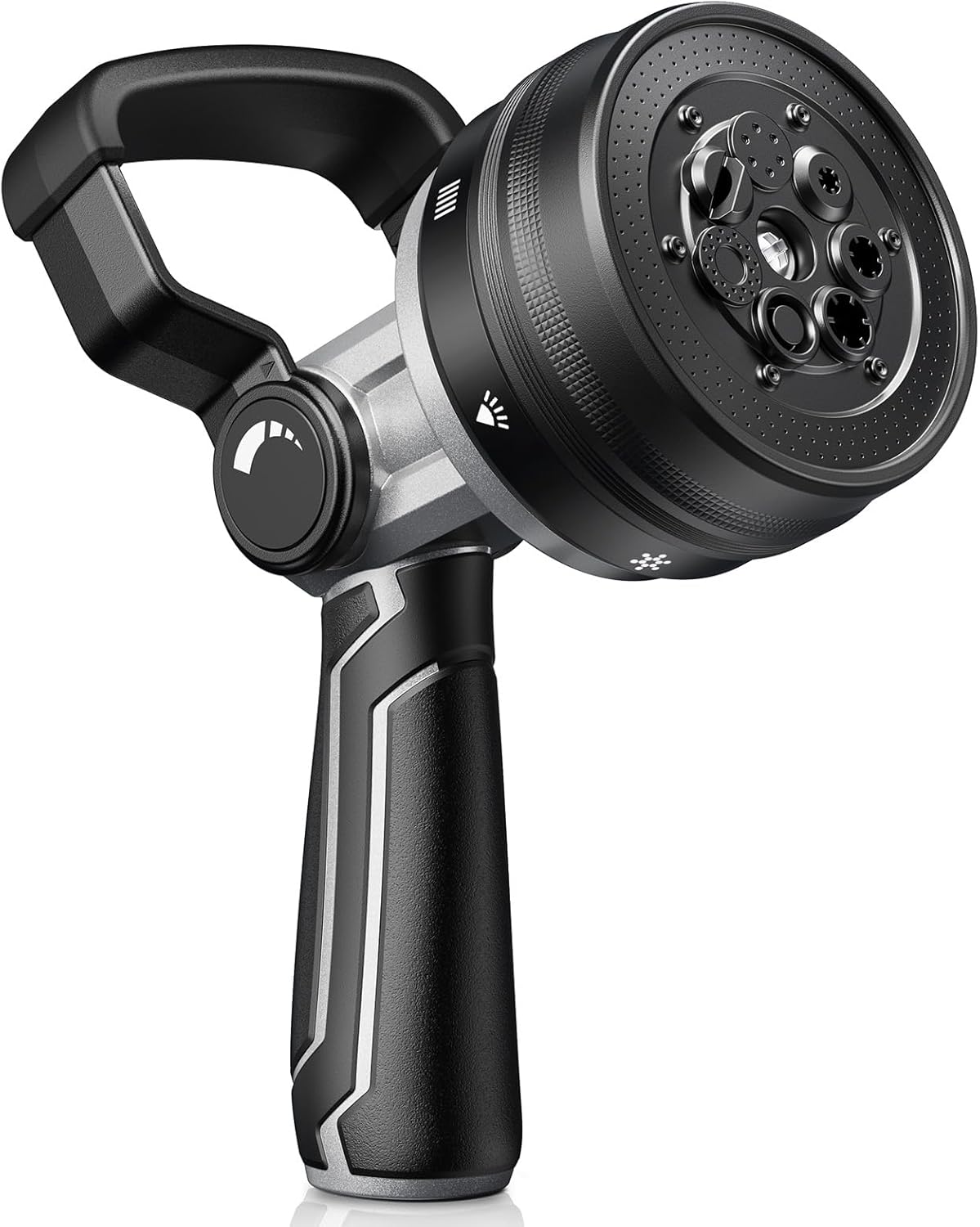 RAINPOINT Heavy Duty Fireman's Hose Nozzle, 7 Modes Water Hose Nozzle with Adjustable Flow Control, Ergonomic Grip for Garden Watering, Car Washing, Pet Bathing & Outdoor Cleaning