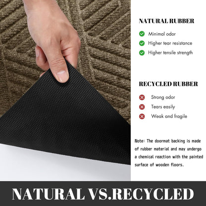 Yimobra Front Door Mat, All-Season Waterproof Outdoor Mat for Entrance with Drainage Holes, Heavy Duty Non-Slip Doormat for Garage Patio Entryway Indoor, 29.5x17, Red