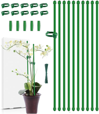 Plant Stakes,MAFONE 10Pcs 15Inch Adjustable Length Plant Support Stakes | Plant Support Orchid Sticks Extended to 2/3/4ft, Plant Sticks Support Tall for Monstera,Orchids,Tomatoes,Vines