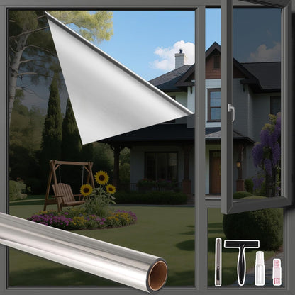 Finnez Frosted Privacy Window Film - Static Cling No Adhesive, Reusable & Easy to Remove, Decorative Glass Film for Home Bathroom Office Door, Crystal Clear 17.5 x 78.7 inches