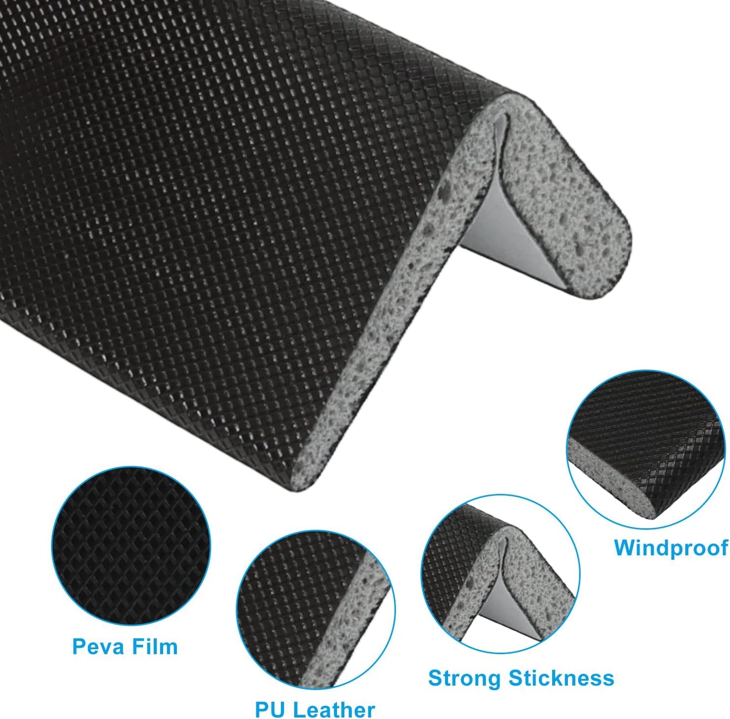 4 Pcs Door Corner Seals, Exterior Door Jamb Frame Seal, Self-Adhesive Wedge Draft Stoppers Foam Pads for Weather Stripping Noise Isolating (White)