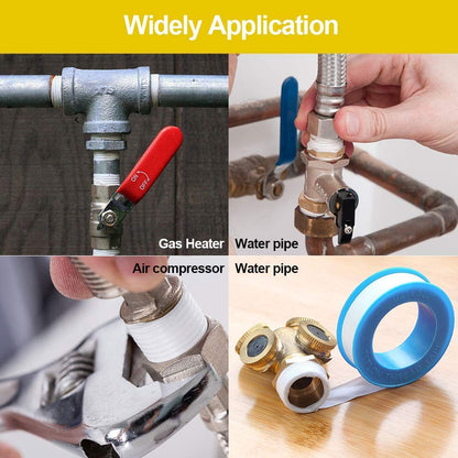 GCQ Teflon Thread Seal Tapes，PTFE Thread Seal Tape for Plumbers Sealant Tape for Leak Water Pipe Thread 3/4 inch x 790 inch (5 Pack/White)