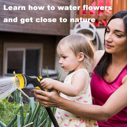Garden Hose Nozzle with Adjustable 10 Watering Patterns, Water Hose Nozzle Sprayer with Slip Resistant,High Pressure Garden Hose Spray Nozzle for Plants & Lawns Watering,Car Washing and Pet Showering