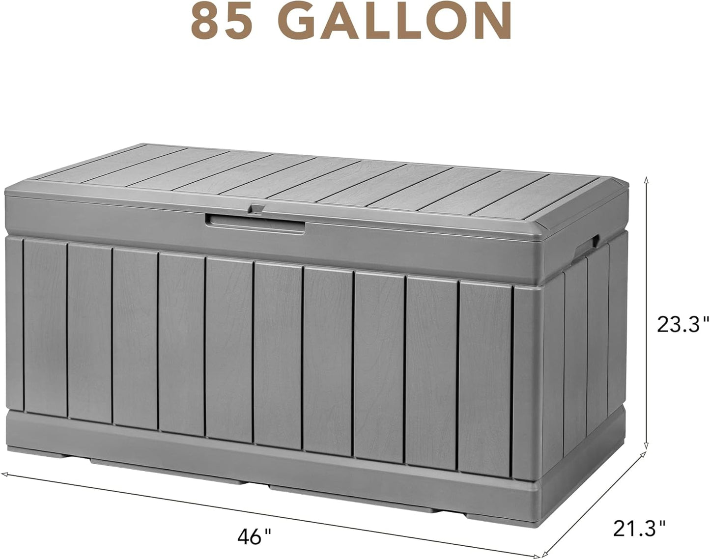 Devoko 100 Gallon Waterproof Large Resin Deck Box Indoor Outdoor Lockable Storage Container for Patio Furniture Cushions Garden Tools (100 Gallon, Black)