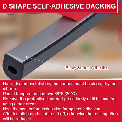 Pangda 13ft Foam Rubber D Shape Seal Strip 1" W x 0.5" H Self Adhesive EPDM Rubber Weather Stripping RV Slide Out Seal Heavy Duty Automotive Weather Stripping for Car Truck RV Boat Home