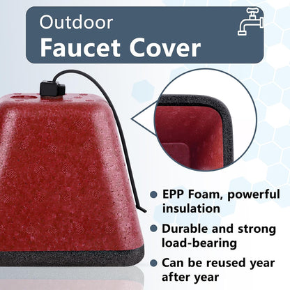 Outdoor Faucet Covers for Winter, 4 Pack Insulated Foam Faucet Cover Freeze Protection, Reusable Winter Spigot Covers Water Pipe Covers Hose Bib Covers