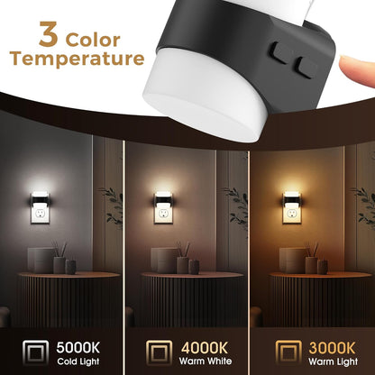 L LOHAS LED Night Light, Bubble Night Lights Plug into Wall,2 Pack 3000K/4000k/5000K Adjustable Color Temperature Night Light,Dimmable Nightlights with Dusk to Dawn Sensor for Rooms Bathroom Hallway