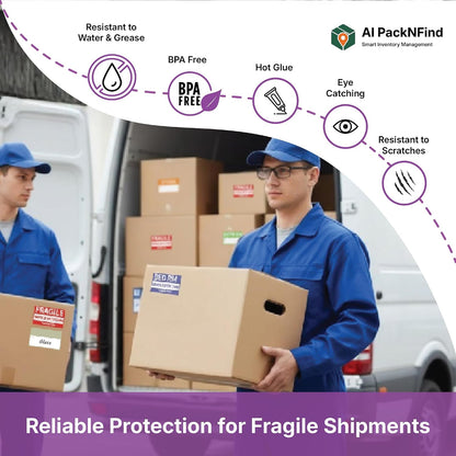 AIPackNFind 300 Count 3.4x2 Moving Labels for 1-4 Bedroom – Color Coded Stickers for Packing Boxes – 11 Room Designs – Waterproof & Tear Resistant – Removable Adhesive – Blank Labels for Custom Notes