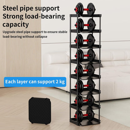 6 Tier Vertical Narrow Shoe Rack, Stackable Tall Skinny Shoerack, Compact Single Shoes Storage Tower for Slim Space, Corner Plastic Shelves, for Hallways, Entryway, Bedrooms Organizer, Black